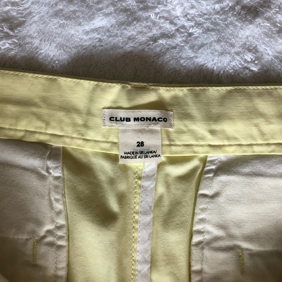 Club Monaco Chino Shorts Pastel Yellow - Picture 2 of 4